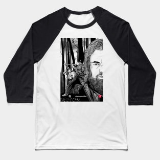 The Bear And The Hunter Revenant Baseball T-Shirt